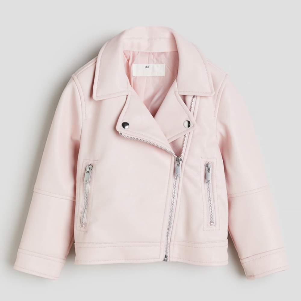 H&M Toddler Girls Biker Jacket Pink size 18 months